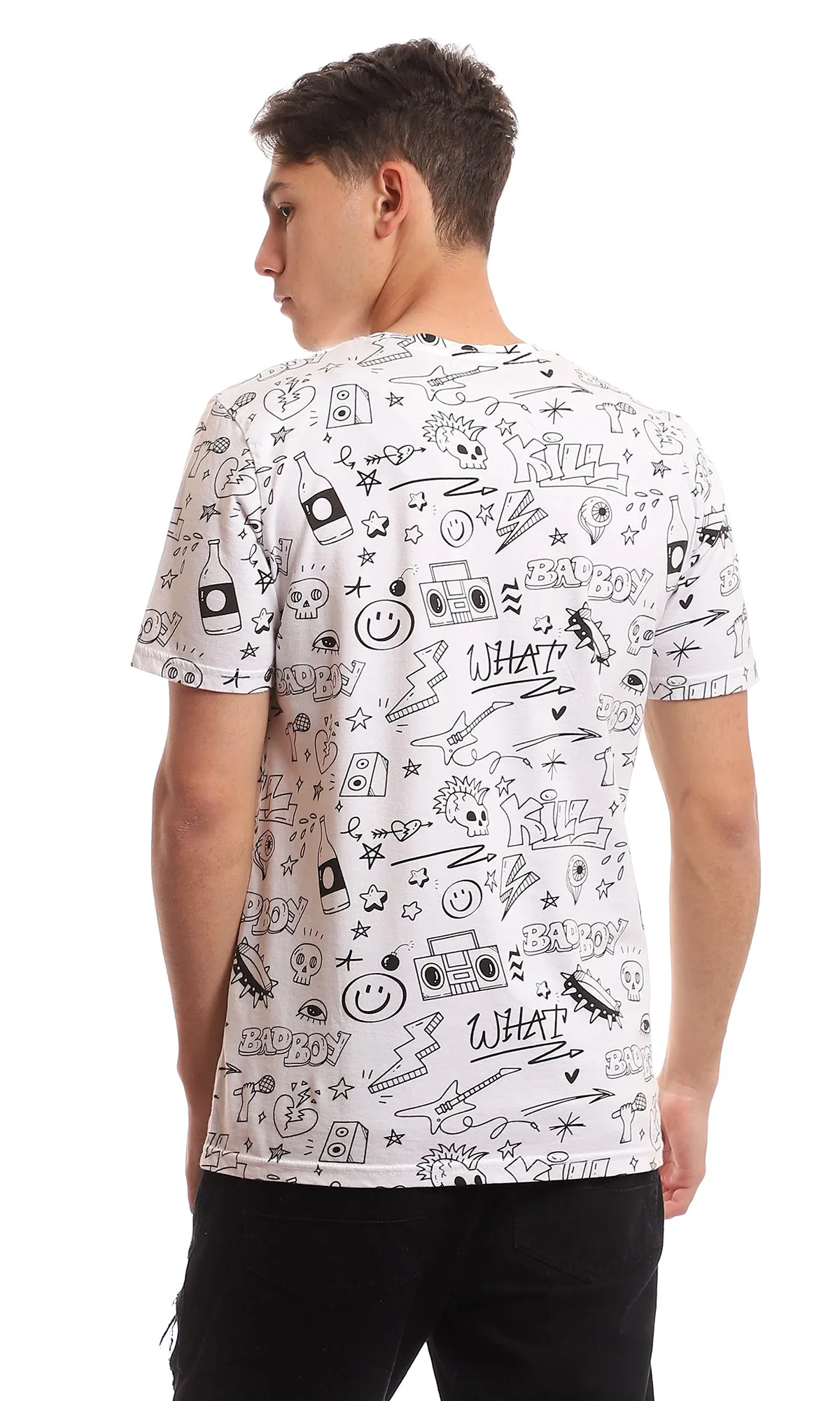 97372 Tri-Tone Black & White "Bad Boy" Tee