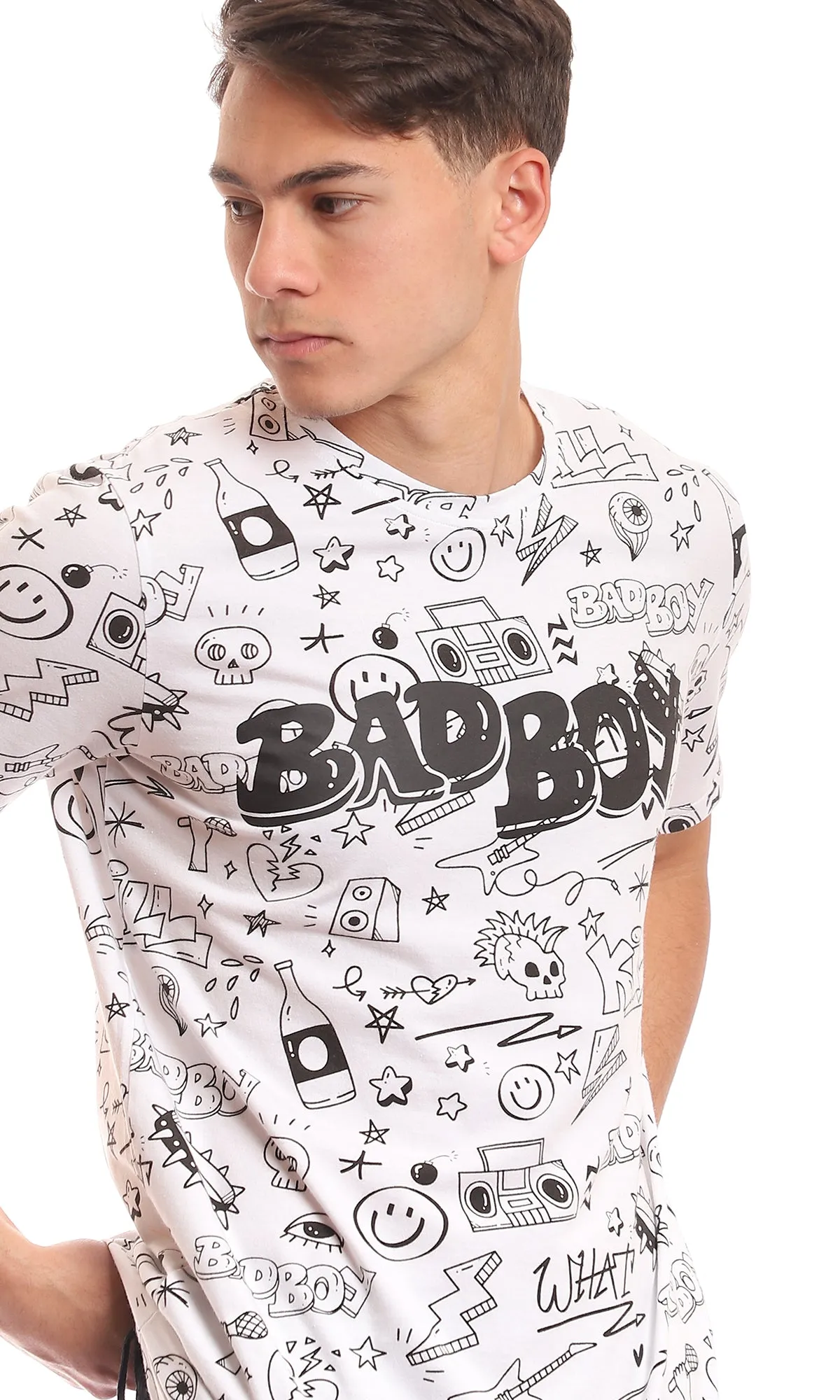 97372 Tri-Tone Black & White "Bad Boy" Tee