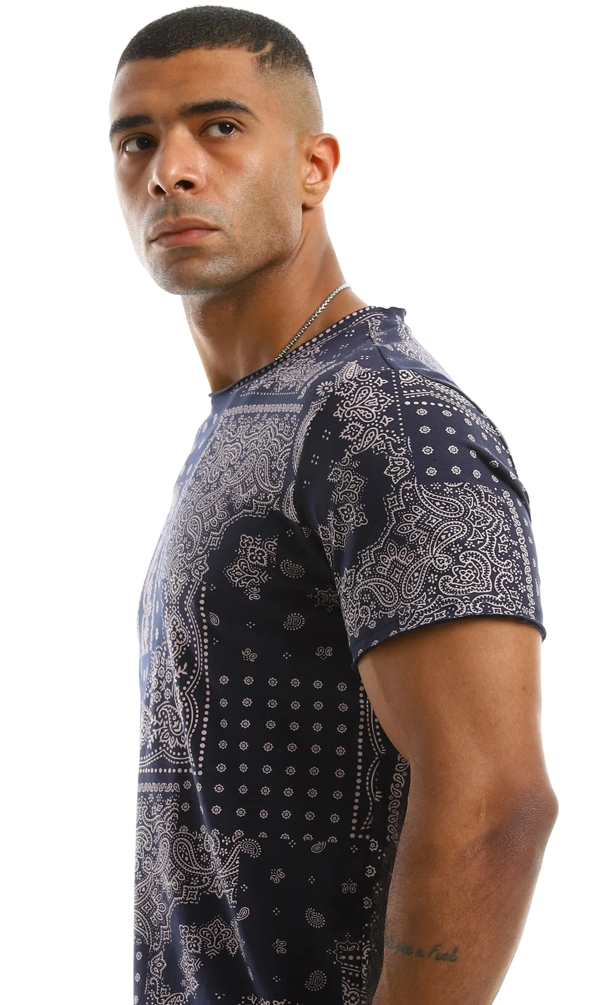 98264 Navy Blue Multi Patterned Tee