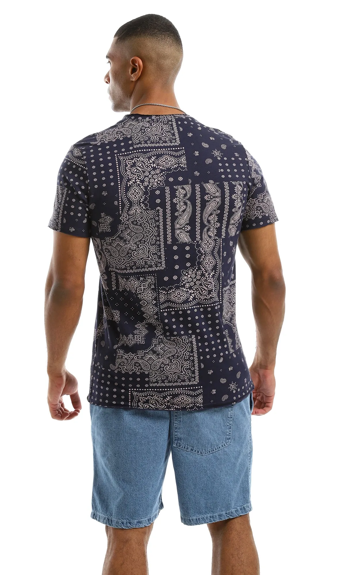 98264 Navy Blue Multi Patterned Tee
