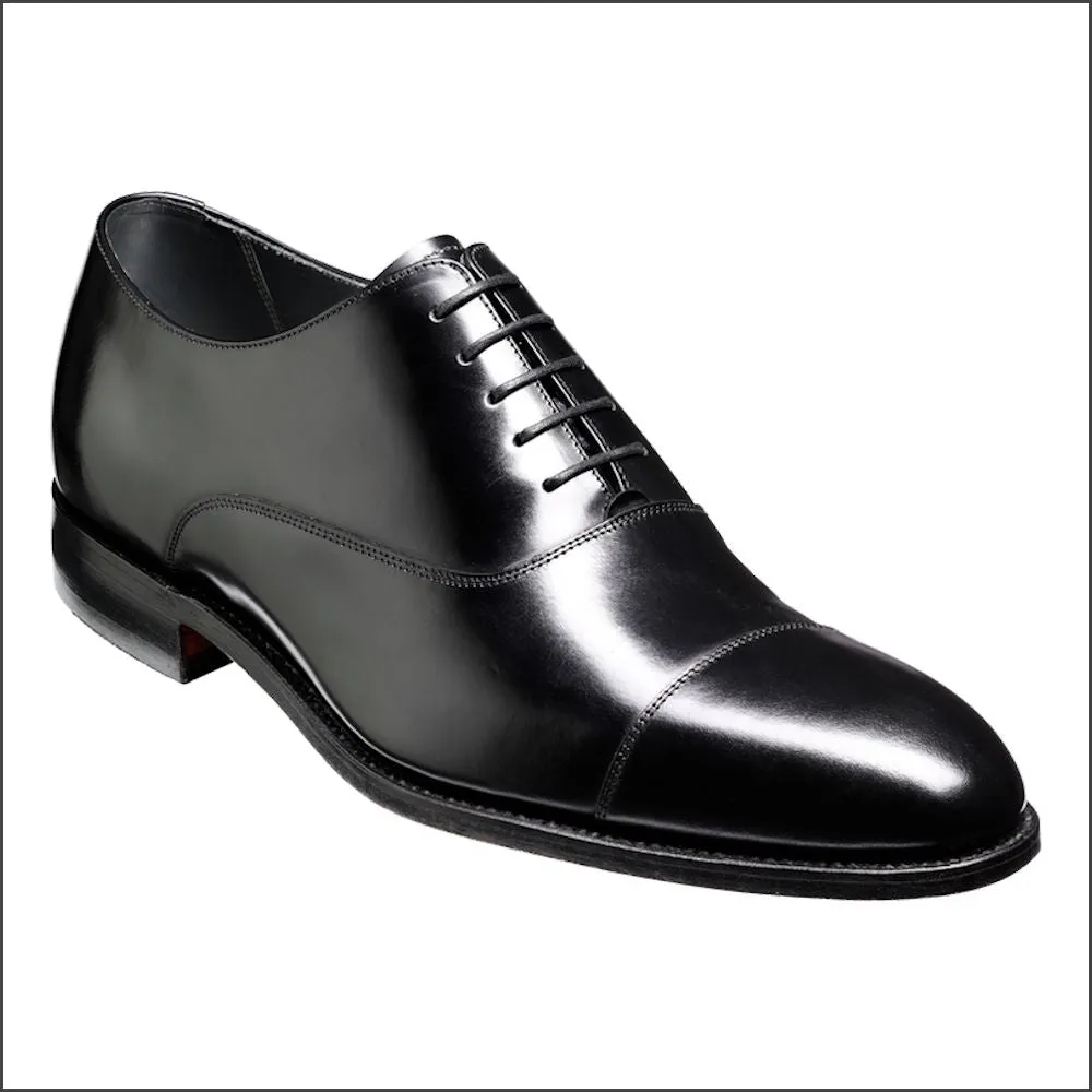 Barker Winsford Black Polish Oxford Toe Cap@