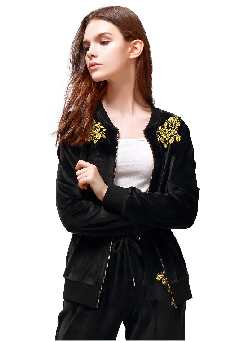 Black Velvet Embroidery Jacket