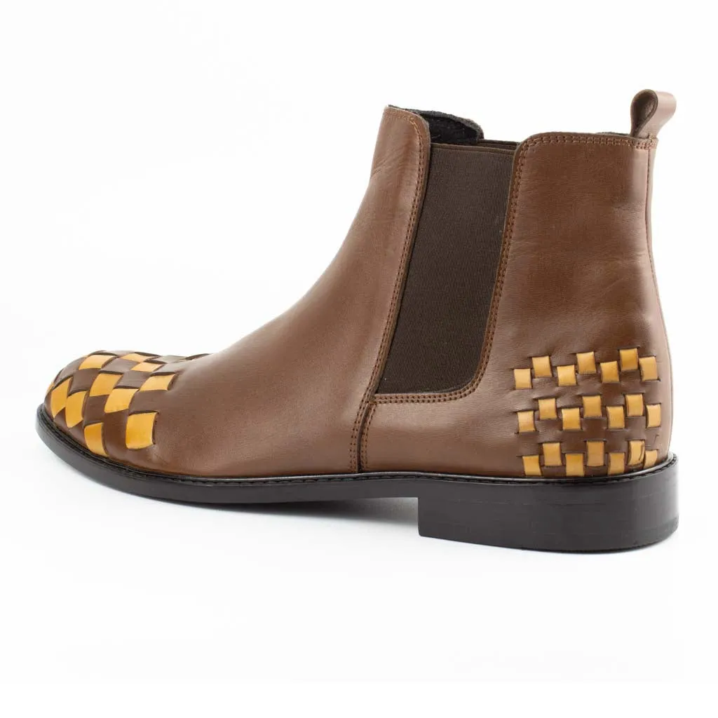 Brown Men's Chelsea Genuine Leather Boots