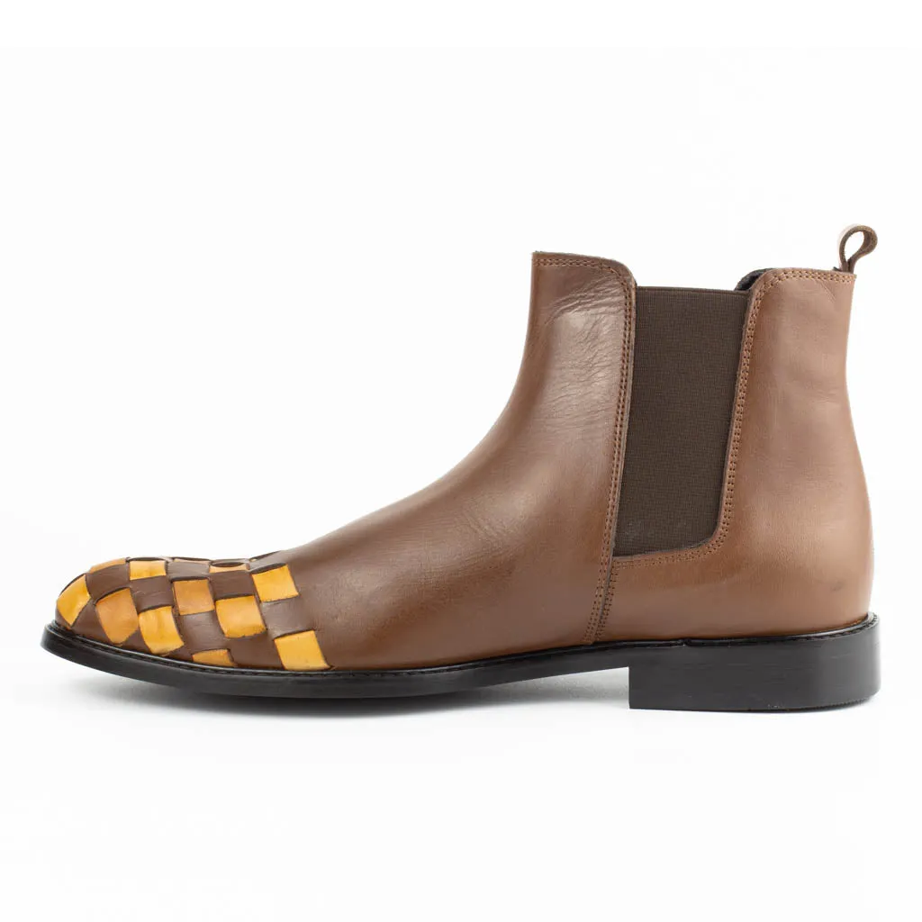 Brown Men's Chelsea Genuine Leather Boots