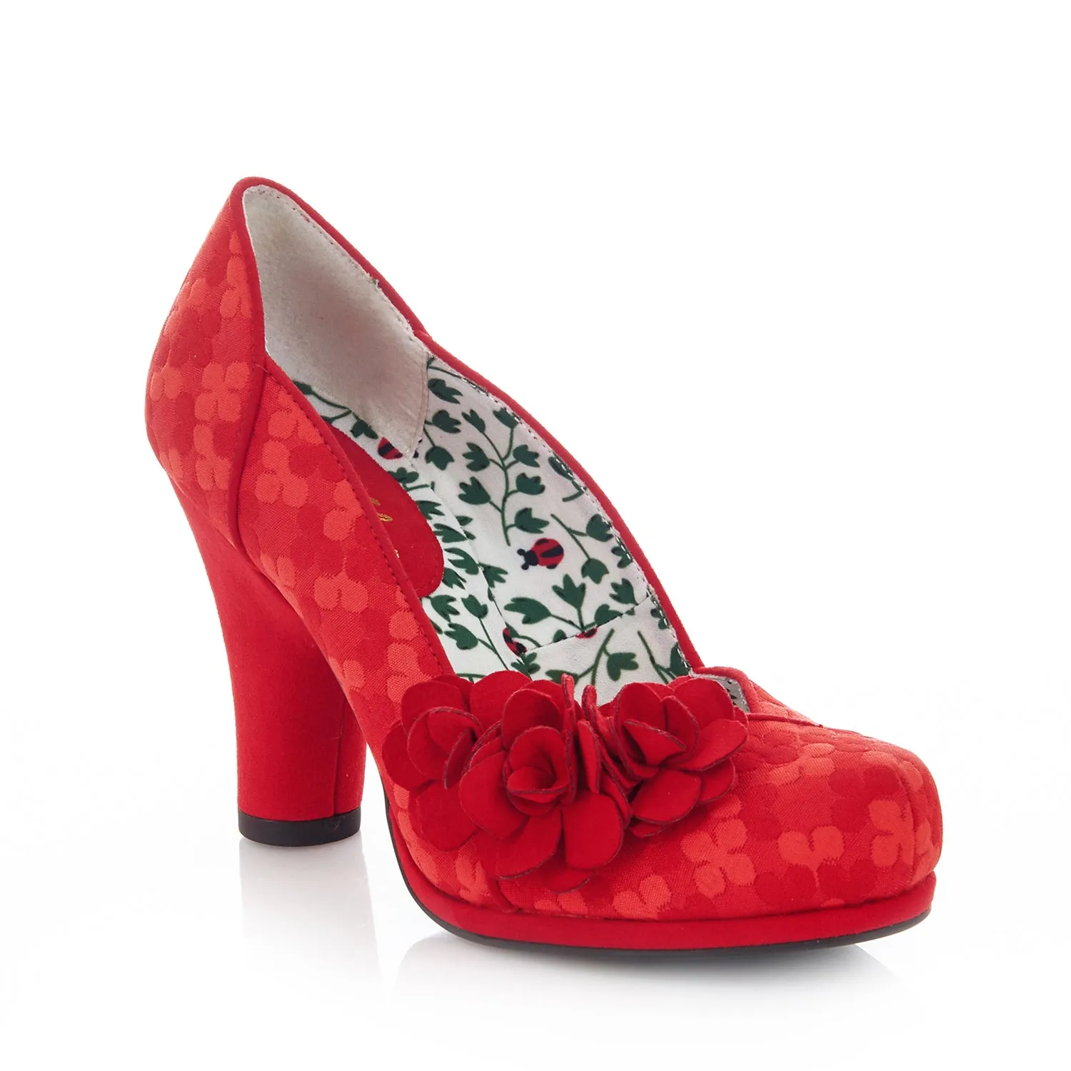 Charlotte Red High Heel Court Shoes by Ruby Shoo