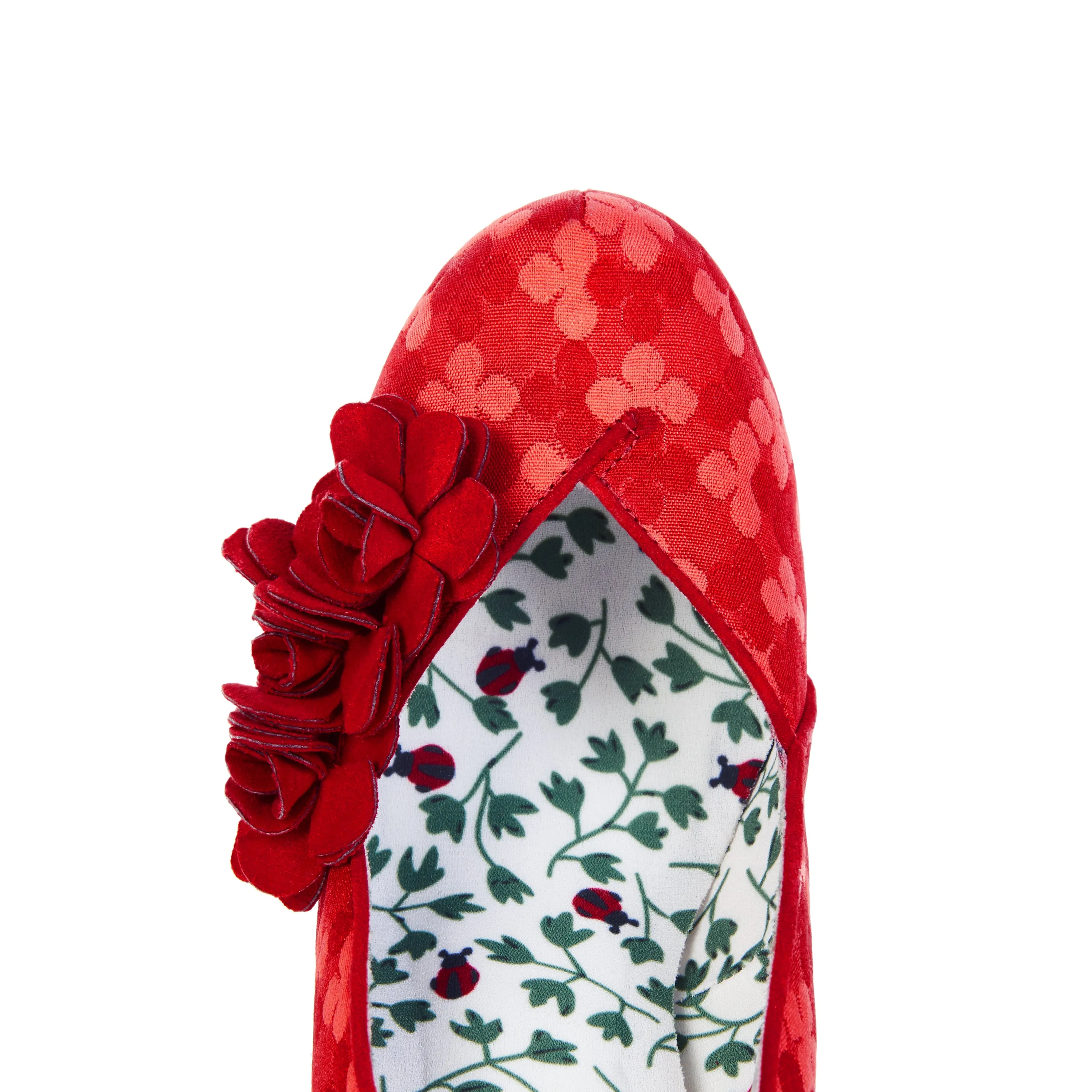 Charlotte Red High Heel Court Shoes by Ruby Shoo