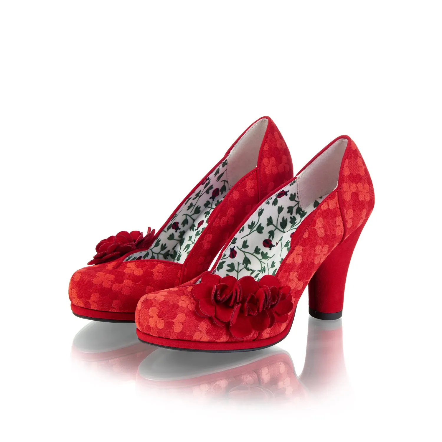 Charlotte Red High Heel Court Shoes by Ruby Shoo
