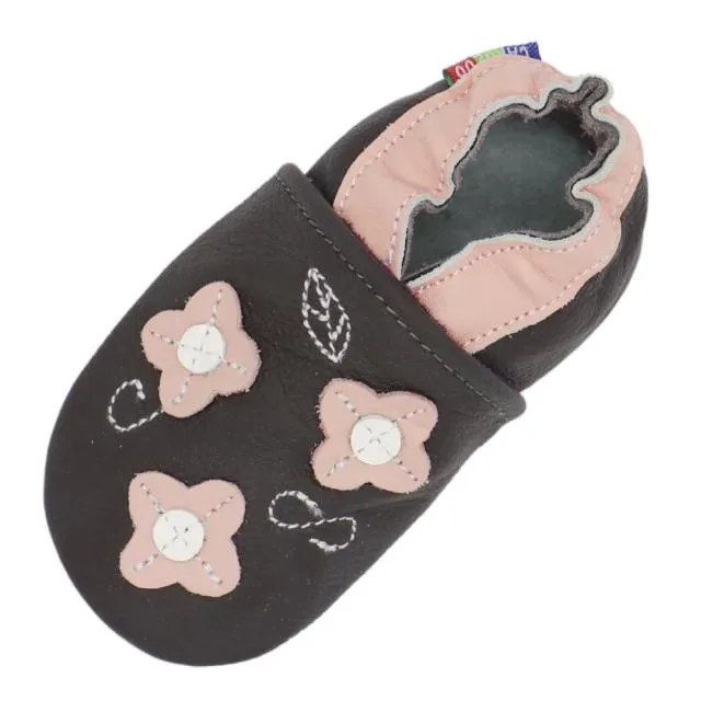 Children's  Leather  Character Patch Slippers