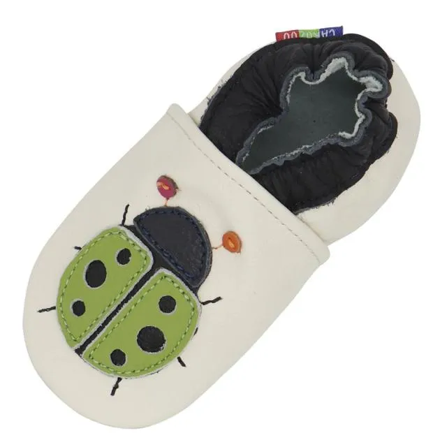 Children's  Leather  Character Patch Slippers