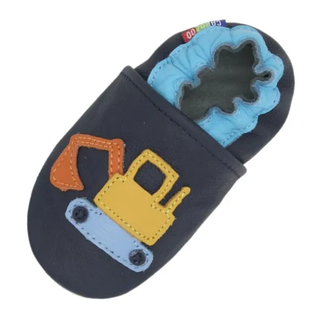 Children's  Leather  Character Patch Slippers