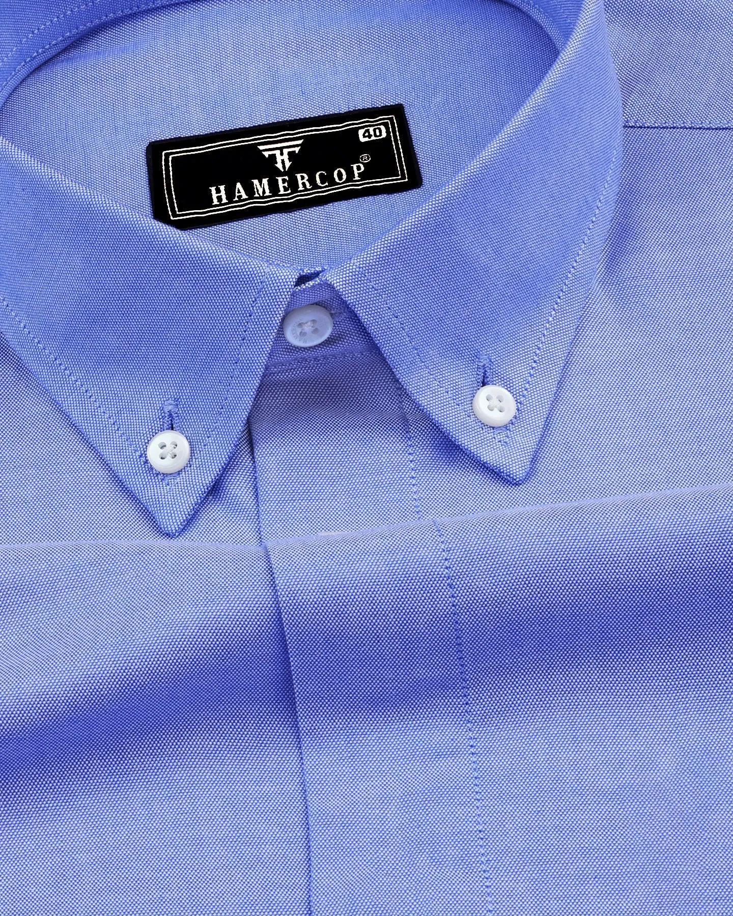 Crayola Blue Plain Oxford Cotton Formal Shirt