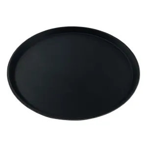 CZ494 Beaumont Non-Slip Round Tray Black 280mm
