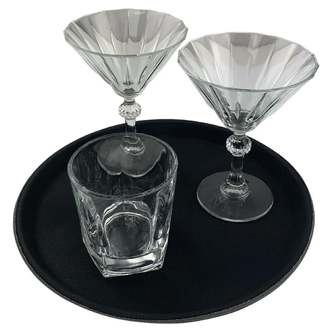 CZ494 Beaumont Non-Slip Round Tray Black 280mm