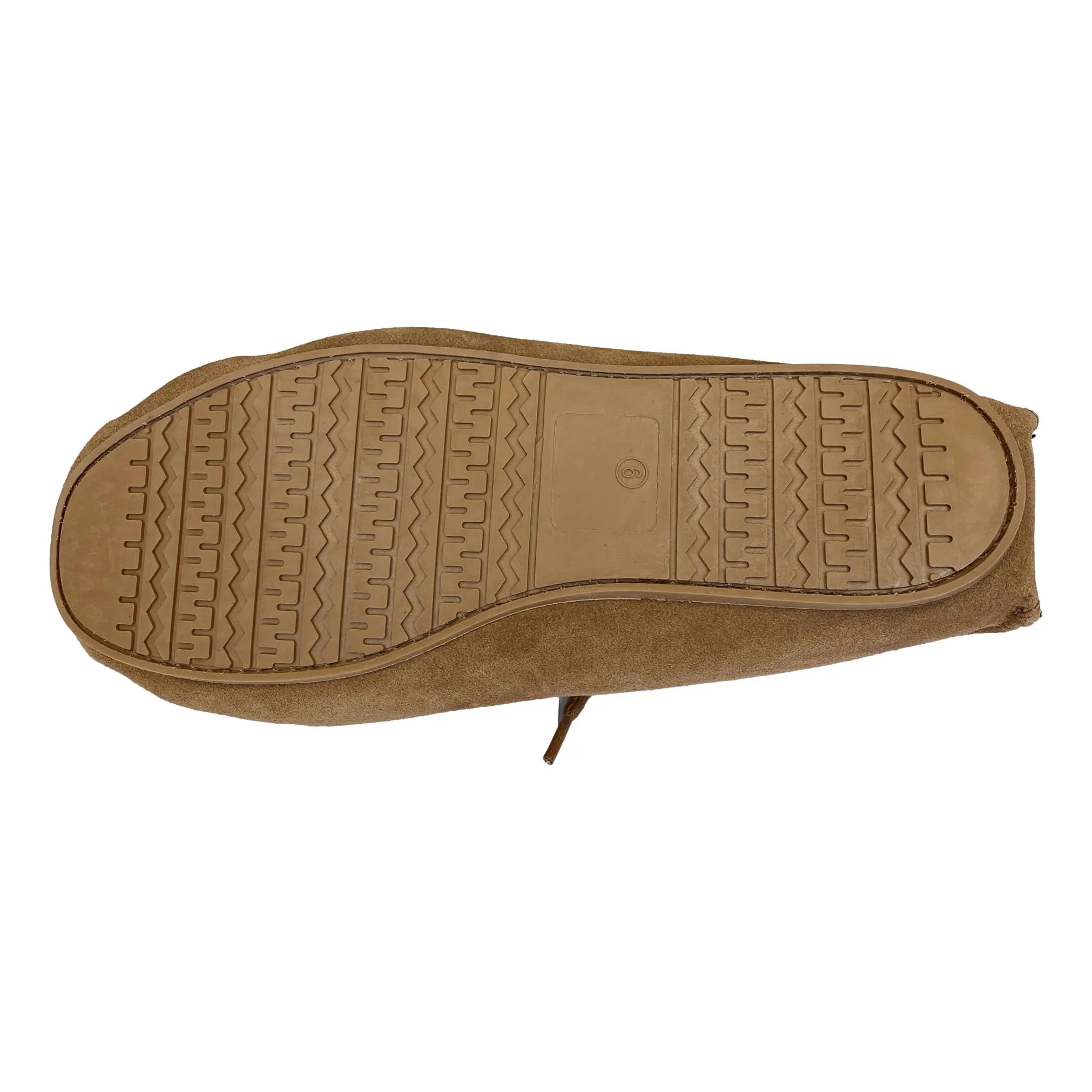 Deluxe Mens 'Adam' Sheepskin Moccasin Slippers with Hard Sole - Chestnut