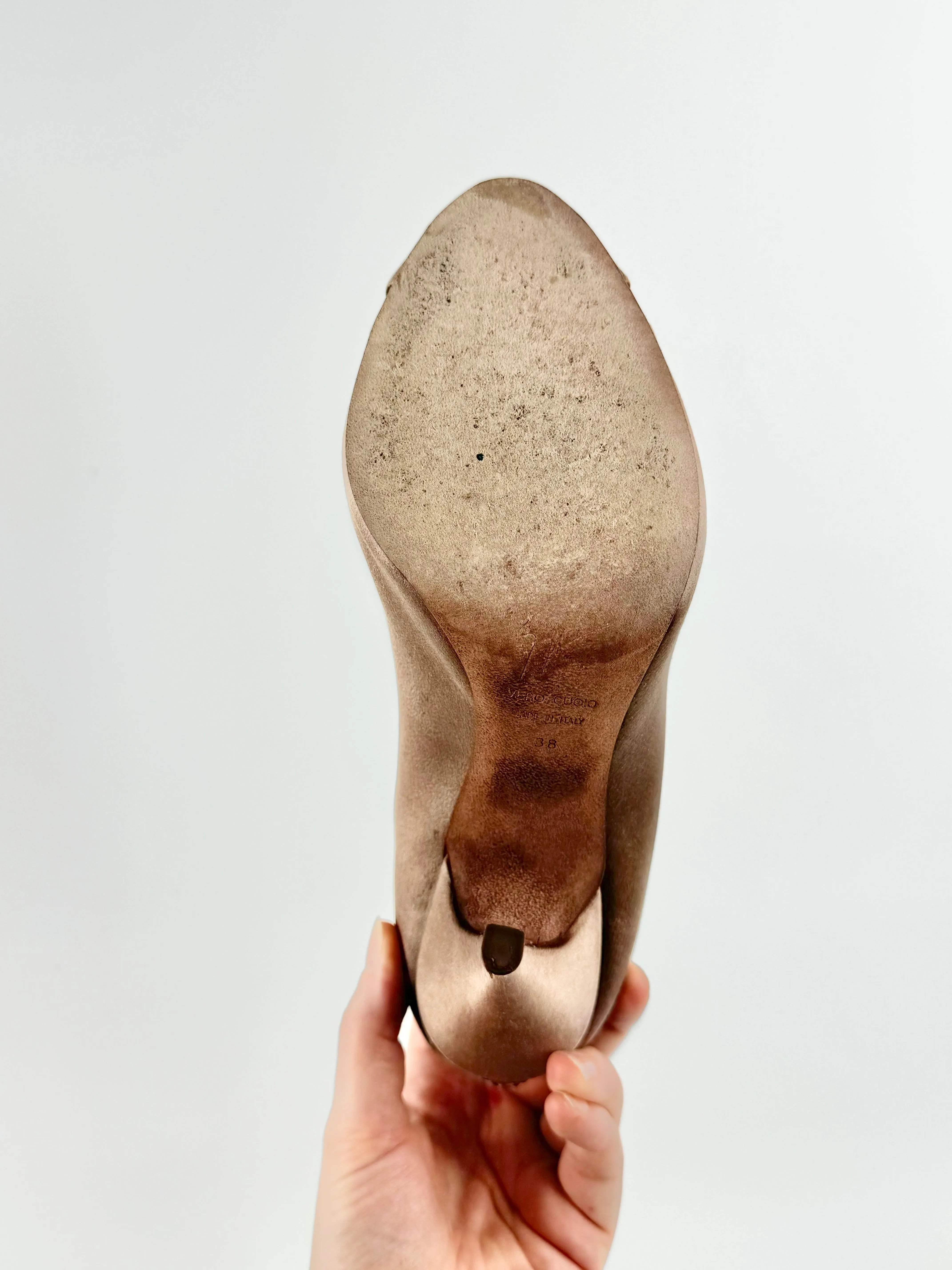 Giuseppe Zanotti Bejewelled Satin Stilettos - EU38