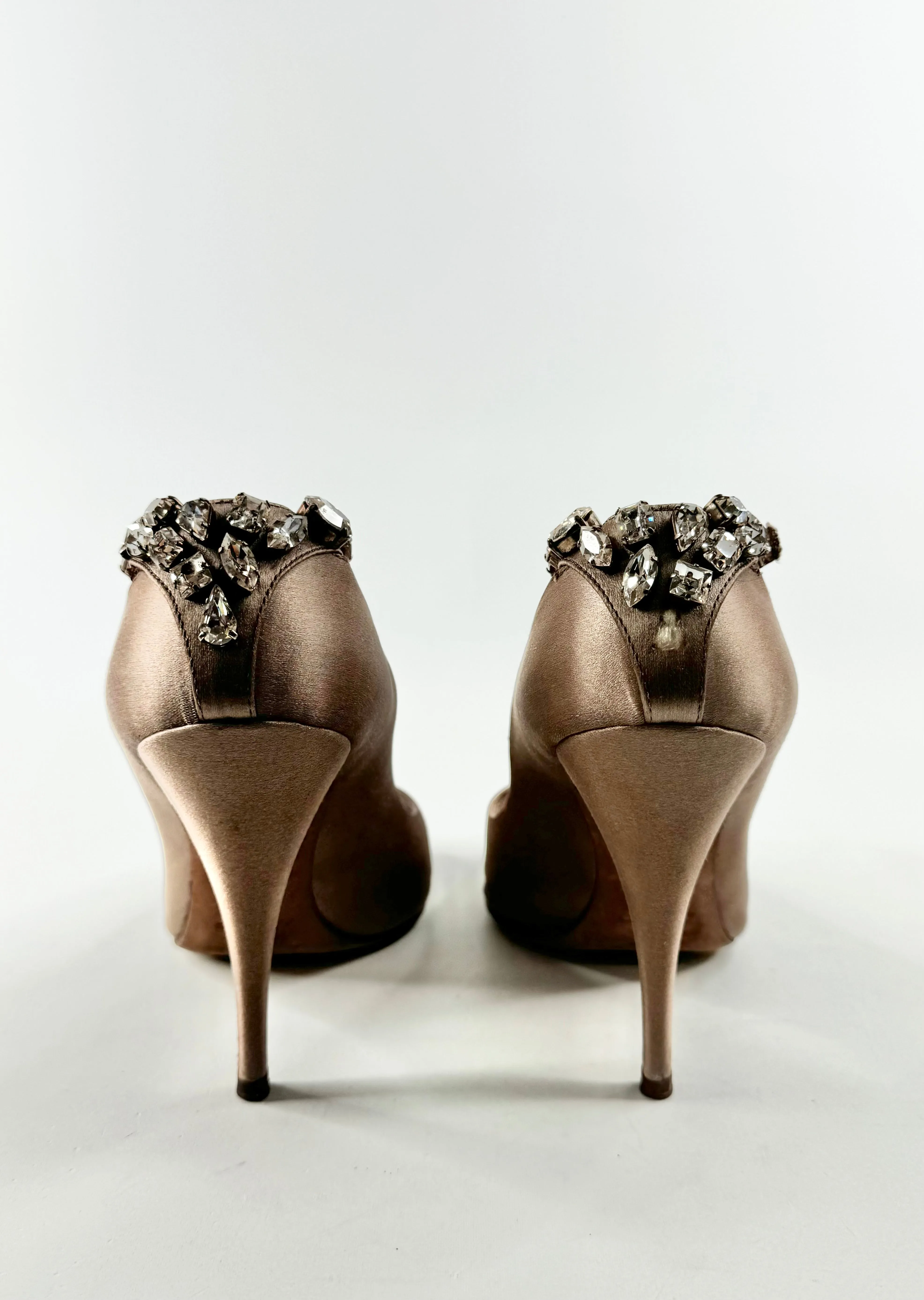 Giuseppe Zanotti Bejewelled Satin Stilettos - EU38