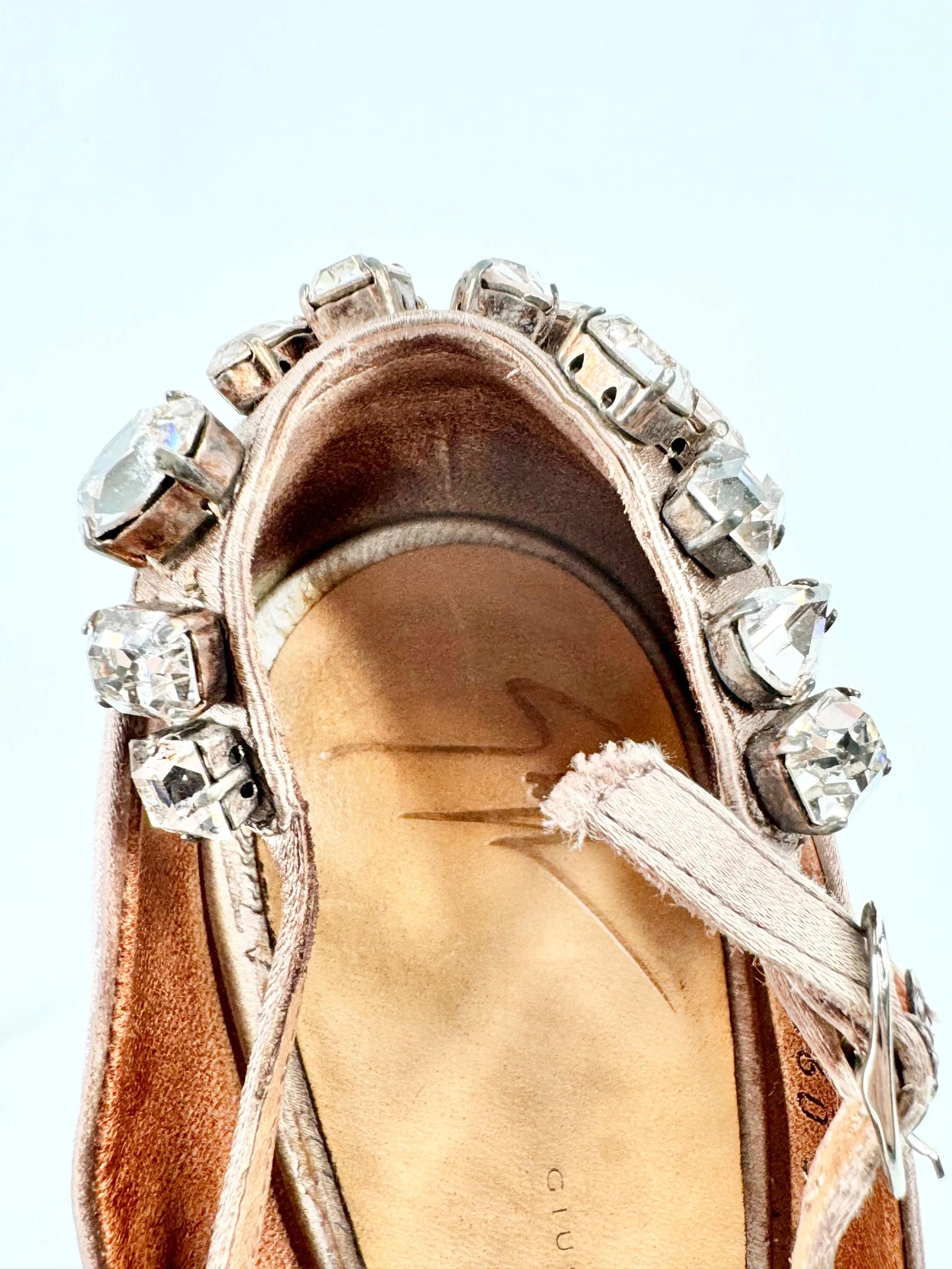 Giuseppe Zanotti Bejewelled Satin Stilettos - EU38