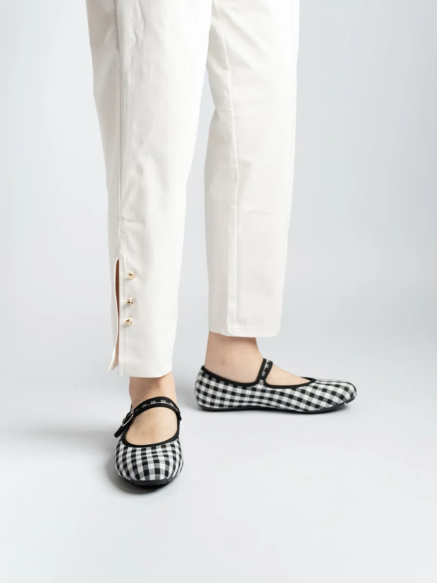 Heidi Checkered Strap Flats
