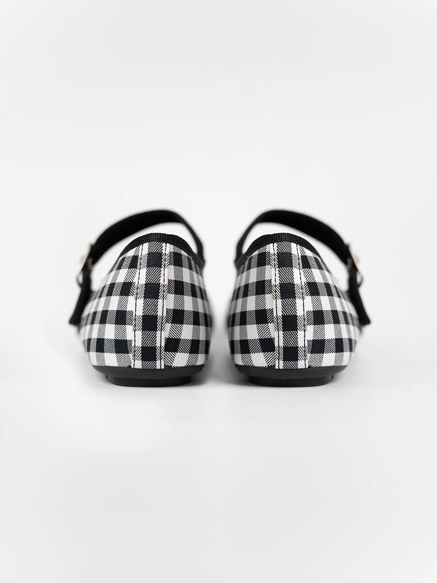 Heidi Checkered Strap Flats