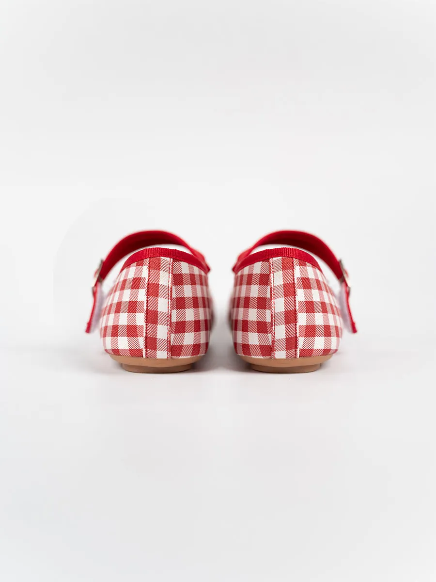 Heidi Checkered Strap Flats