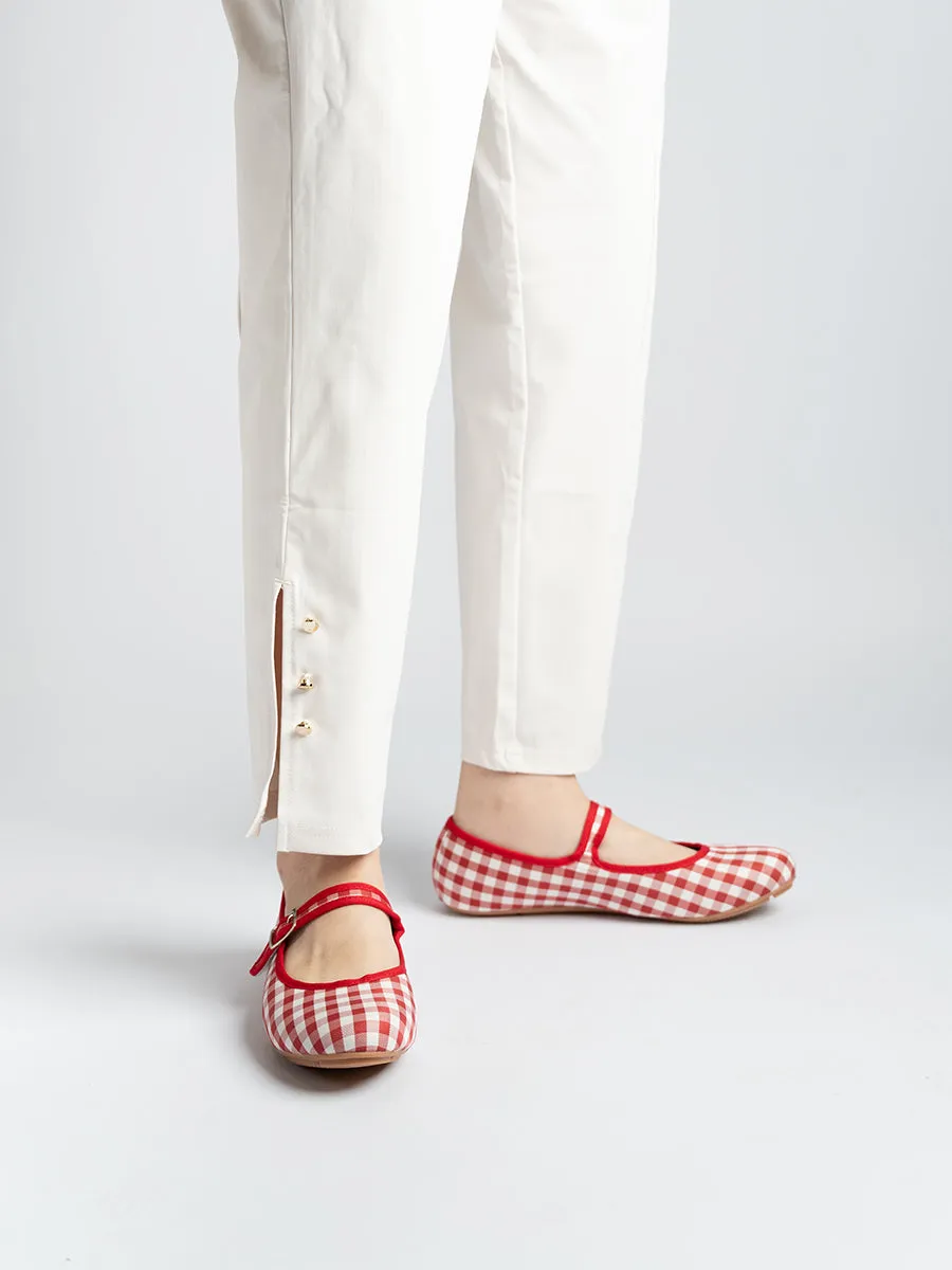 Heidi Checkered Strap Flats