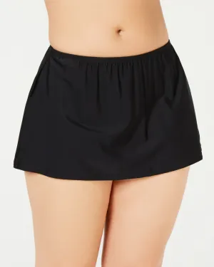 Island Escape Women's Plus Swim Skirt Swimsuit Black Size 20W | Black