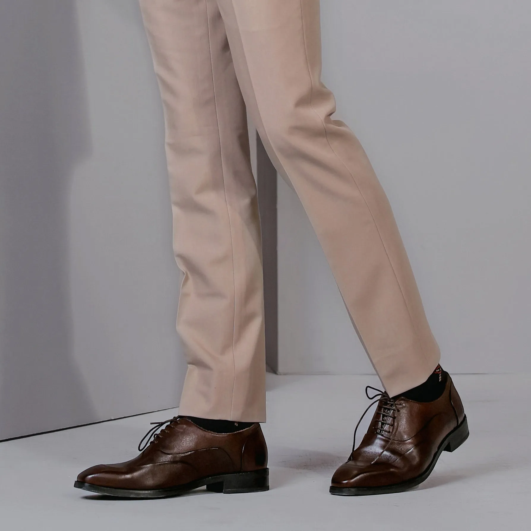 Kabe - Men's Brown Calf Leather Oxford Shoe