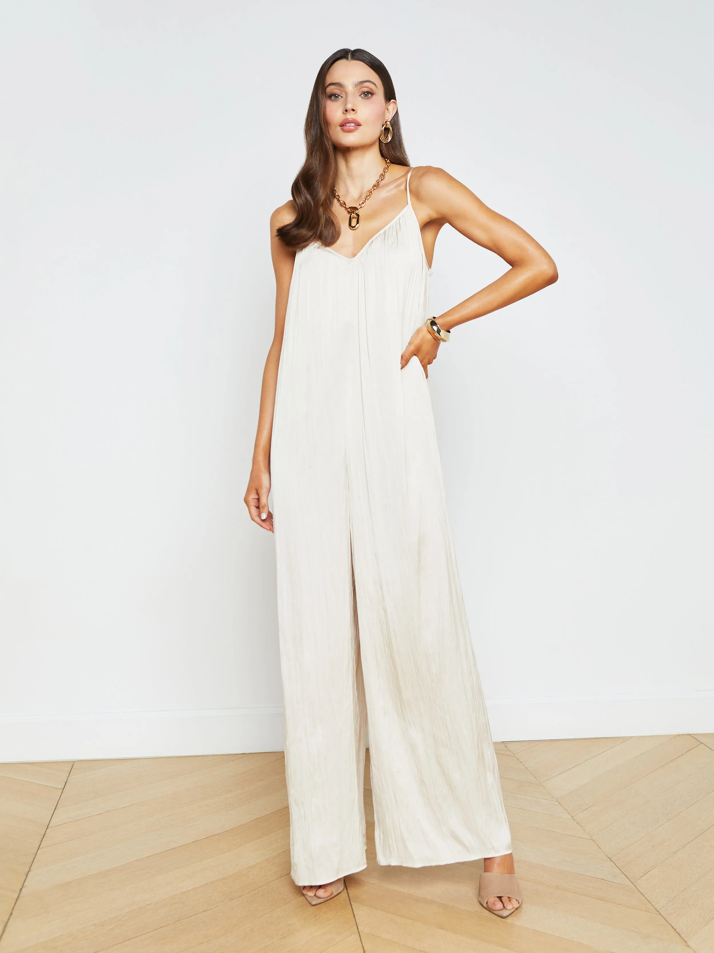L'AGENCE Hina Jumpsuit in Creme Brulee