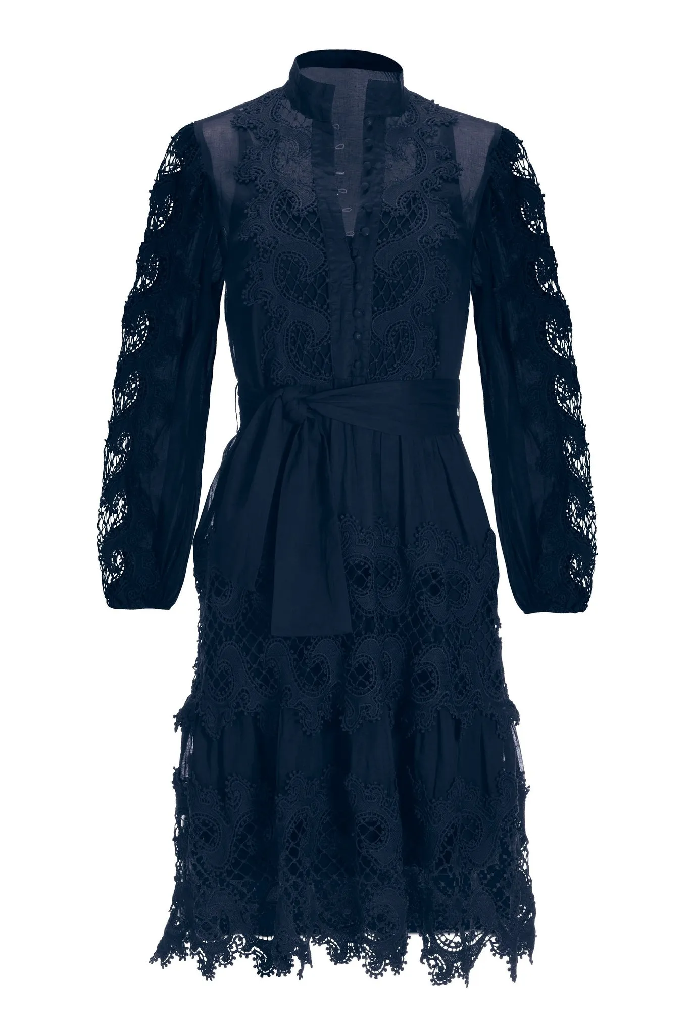 Long Sleeve Lace Dress Black Iris