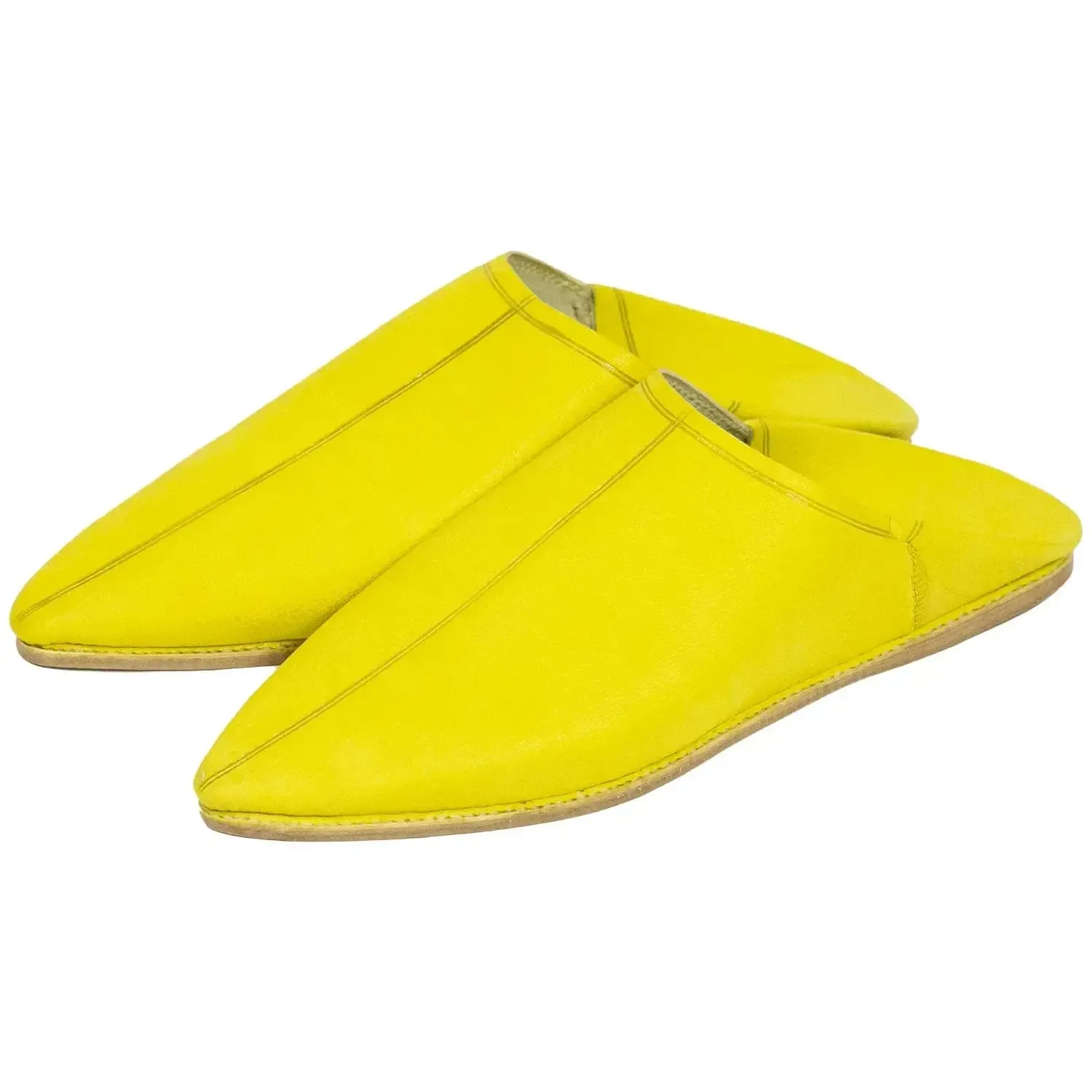 Moroccan Handmade Yellow Leather Slippers