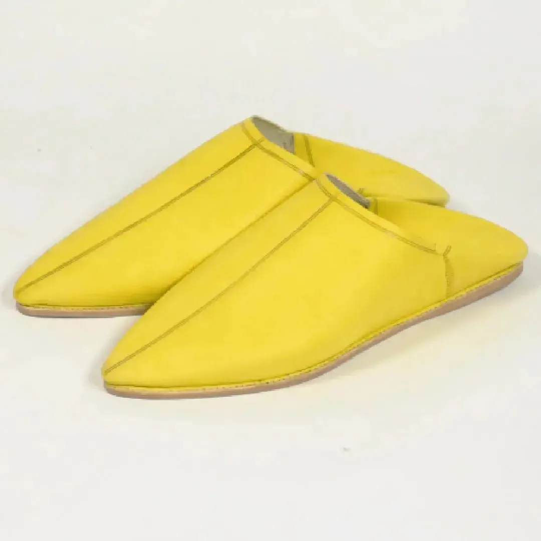 Moroccan Handmade Yellow Leather Slippers