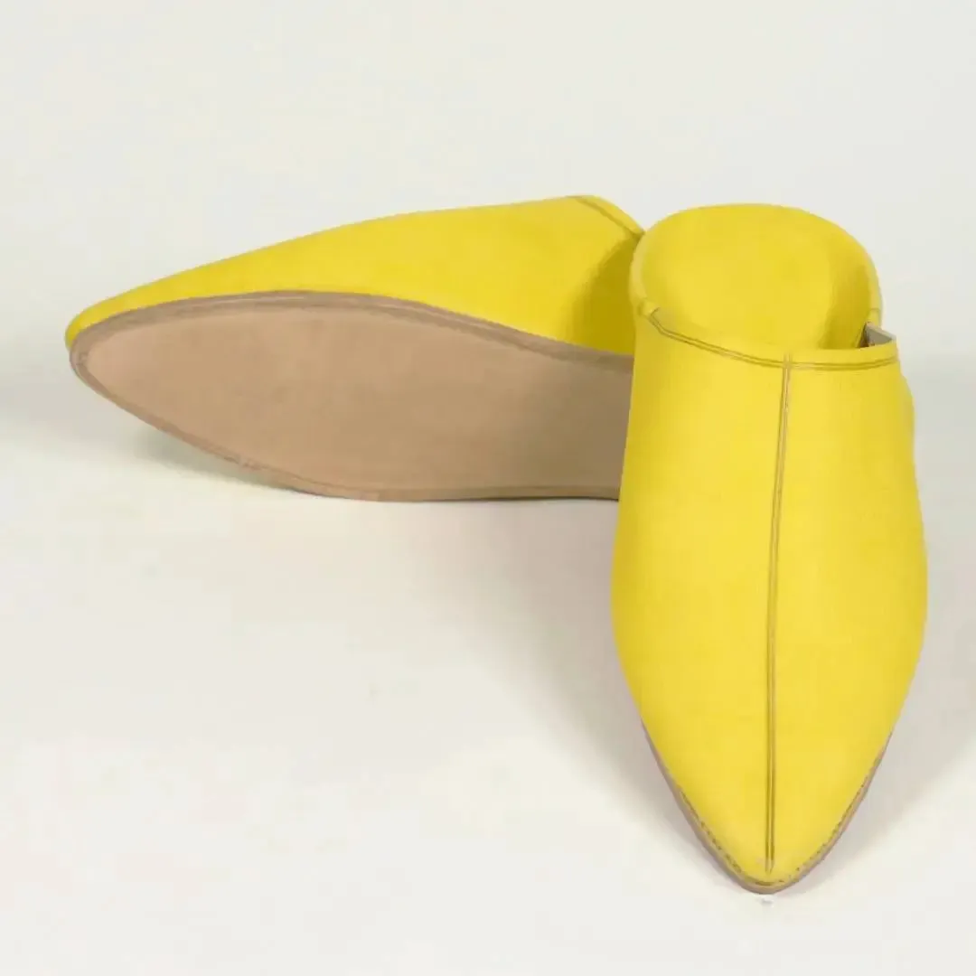 Moroccan Handmade Yellow Leather Slippers