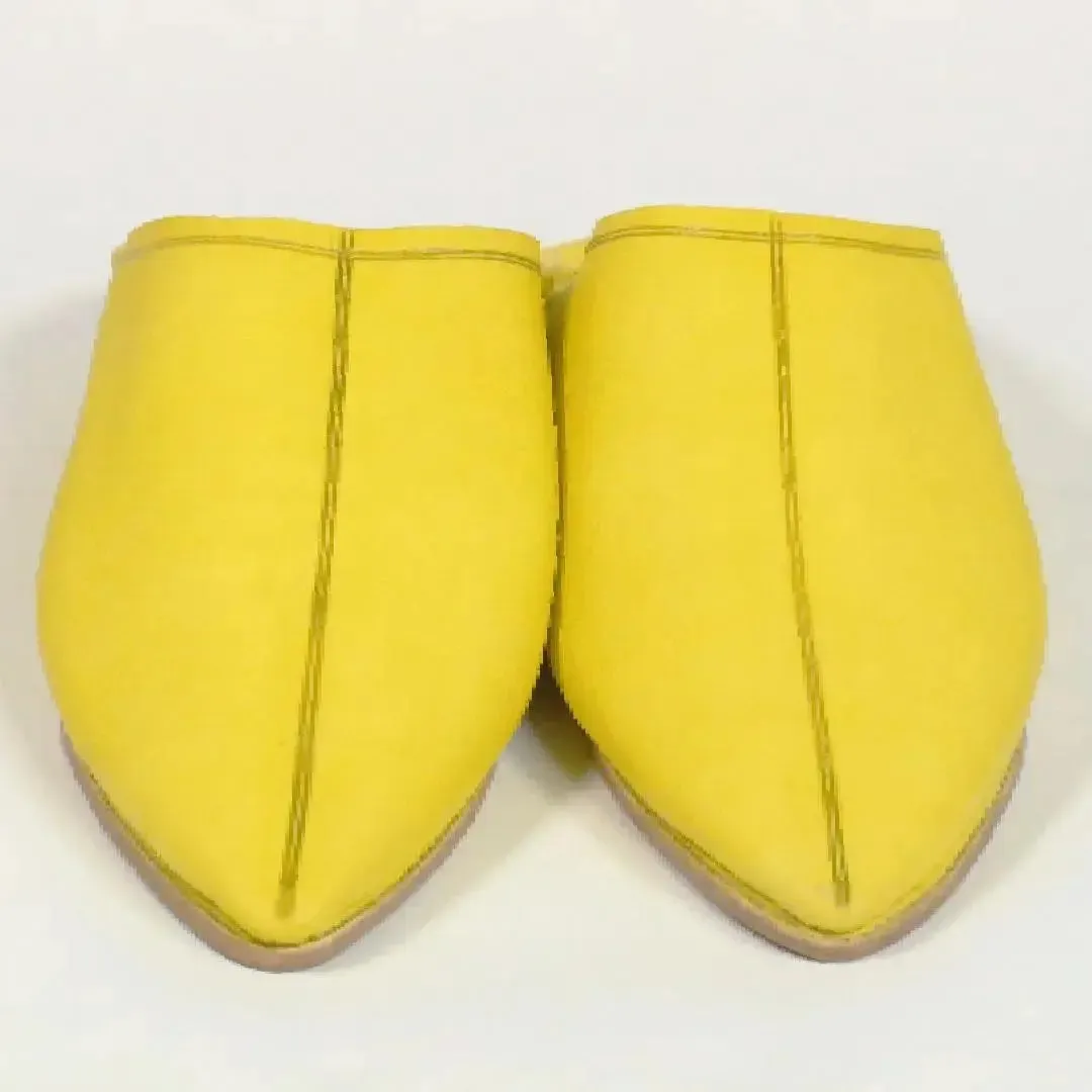 Moroccan Handmade Yellow Leather Slippers