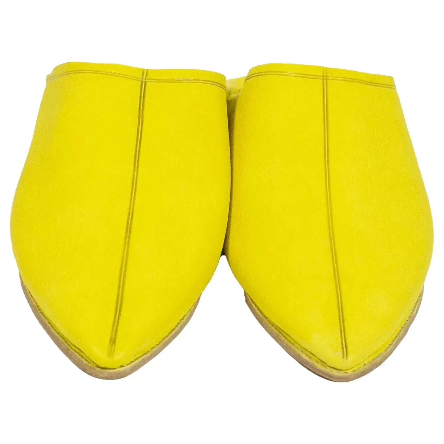 Moroccan Handmade Yellow Leather Slippers