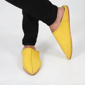 Moroccan Handmade Yellow Leather Slippers