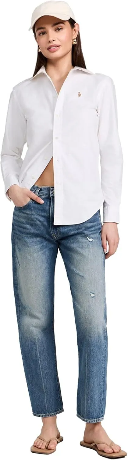 Polo Women's Classic Fit Long Sleeve Button Down Oxford Shirt