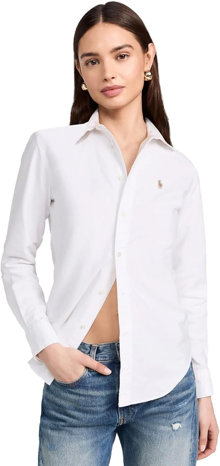 Polo Women's Classic Fit Long Sleeve Button Down Oxford Shirt