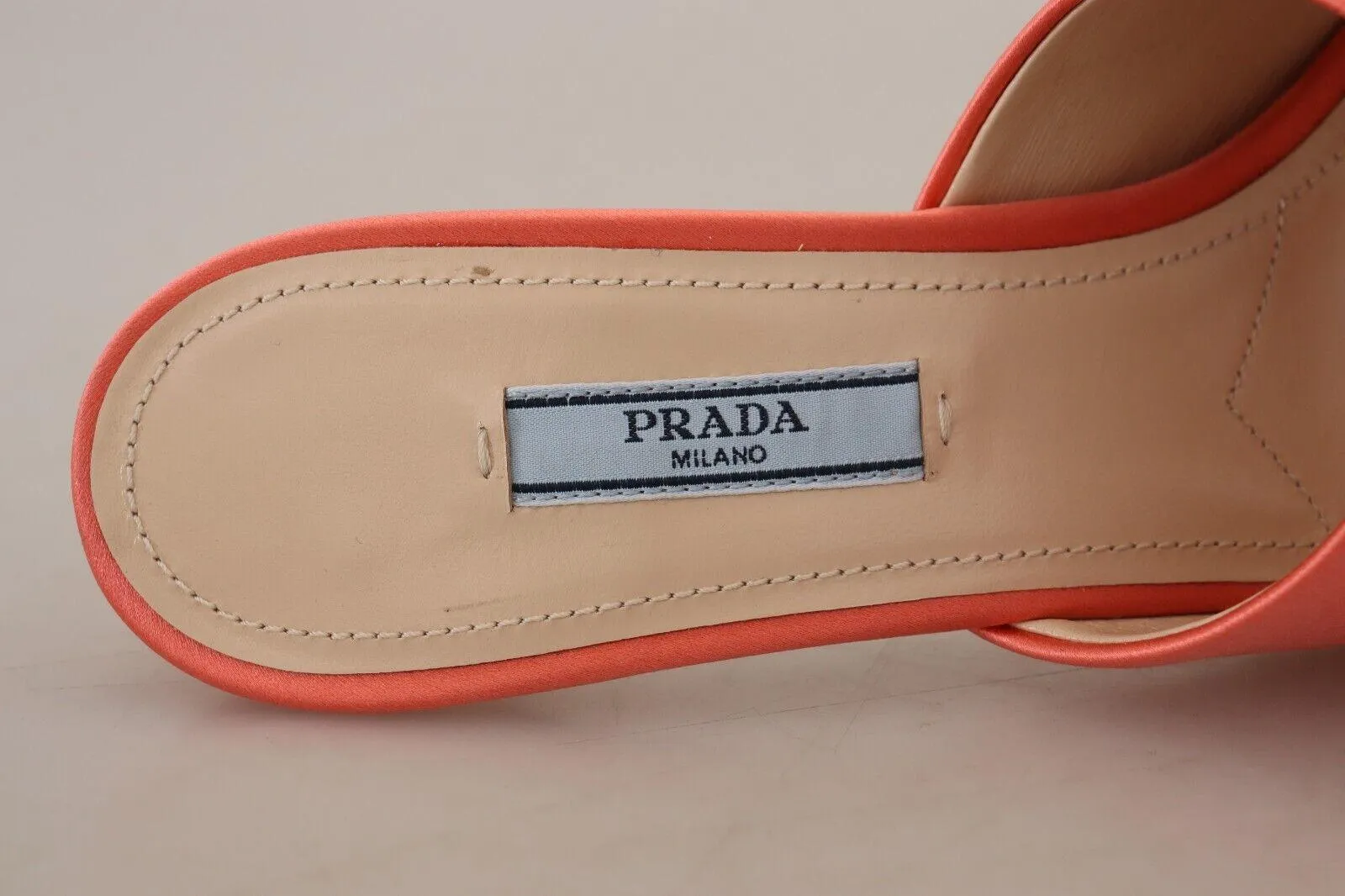 Prada Coral Calzature Leather Stilettos Heels Sandals Shoes
