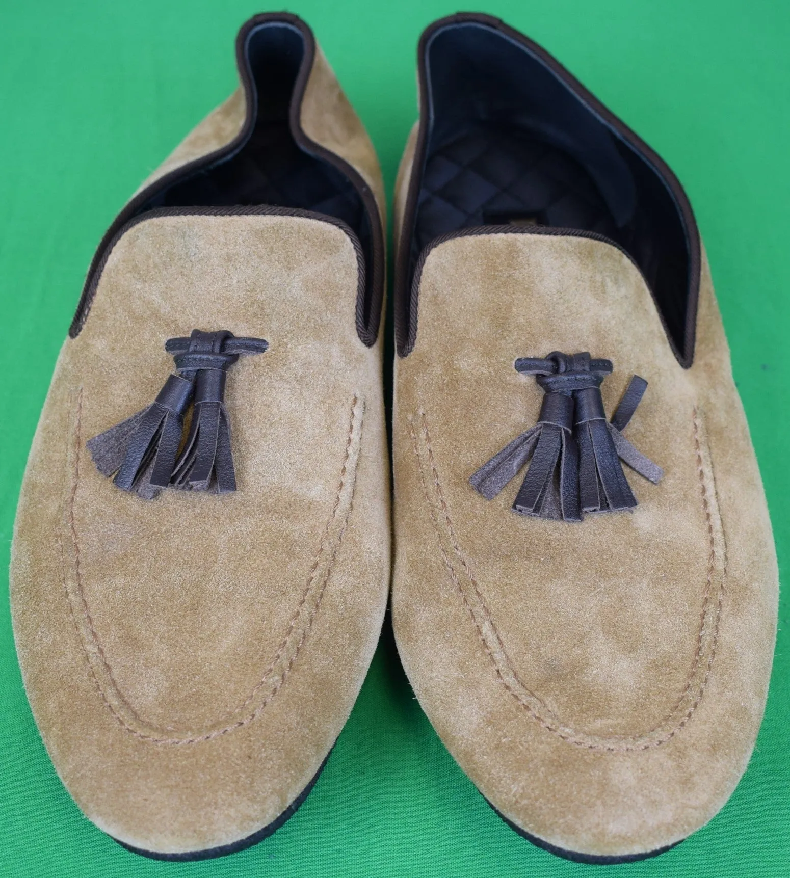 "Paul Stuart Taupe Suede Tassel Driving Moccasins Made In Italy" Sz 12M