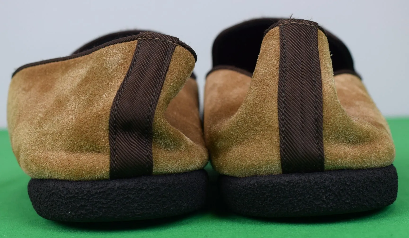 "Paul Stuart Taupe Suede Tassel Driving Moccasins Made In Italy" Sz 12M