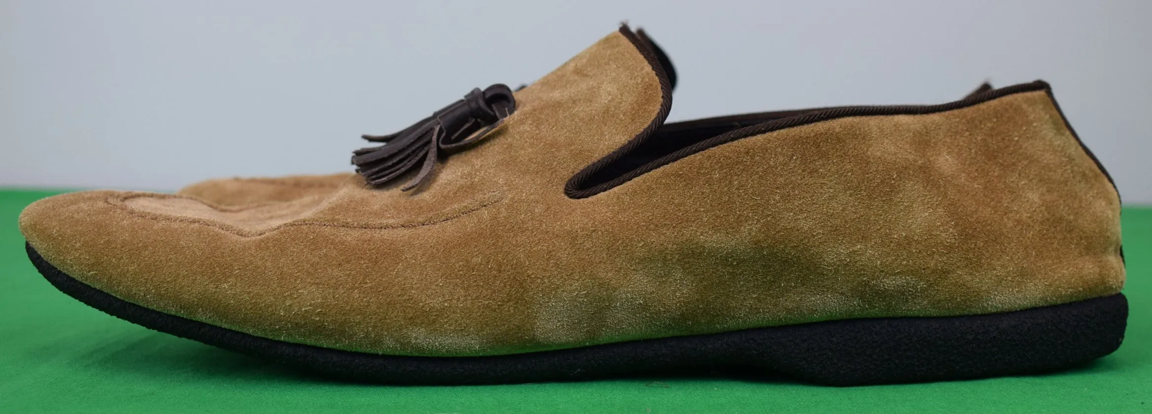 "Paul Stuart Taupe Suede Tassel Driving Moccasins Made In Italy" Sz 12M