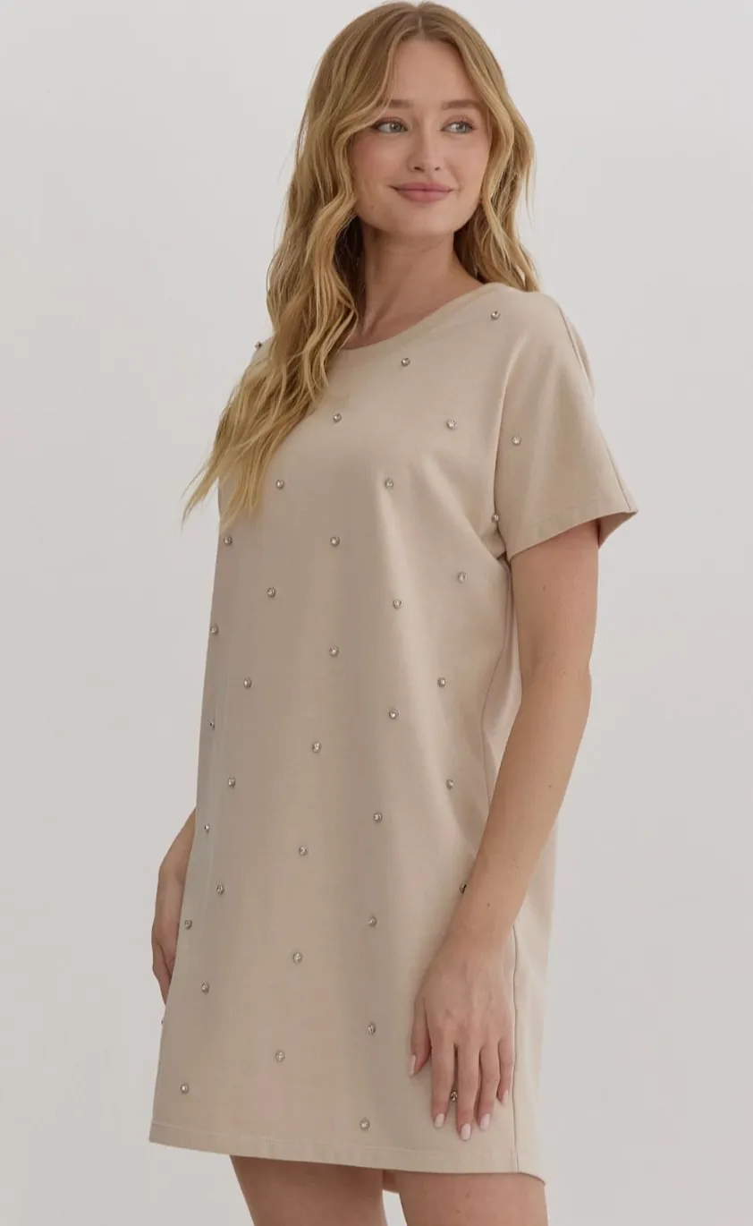 Rhinestone T-shirt Dress