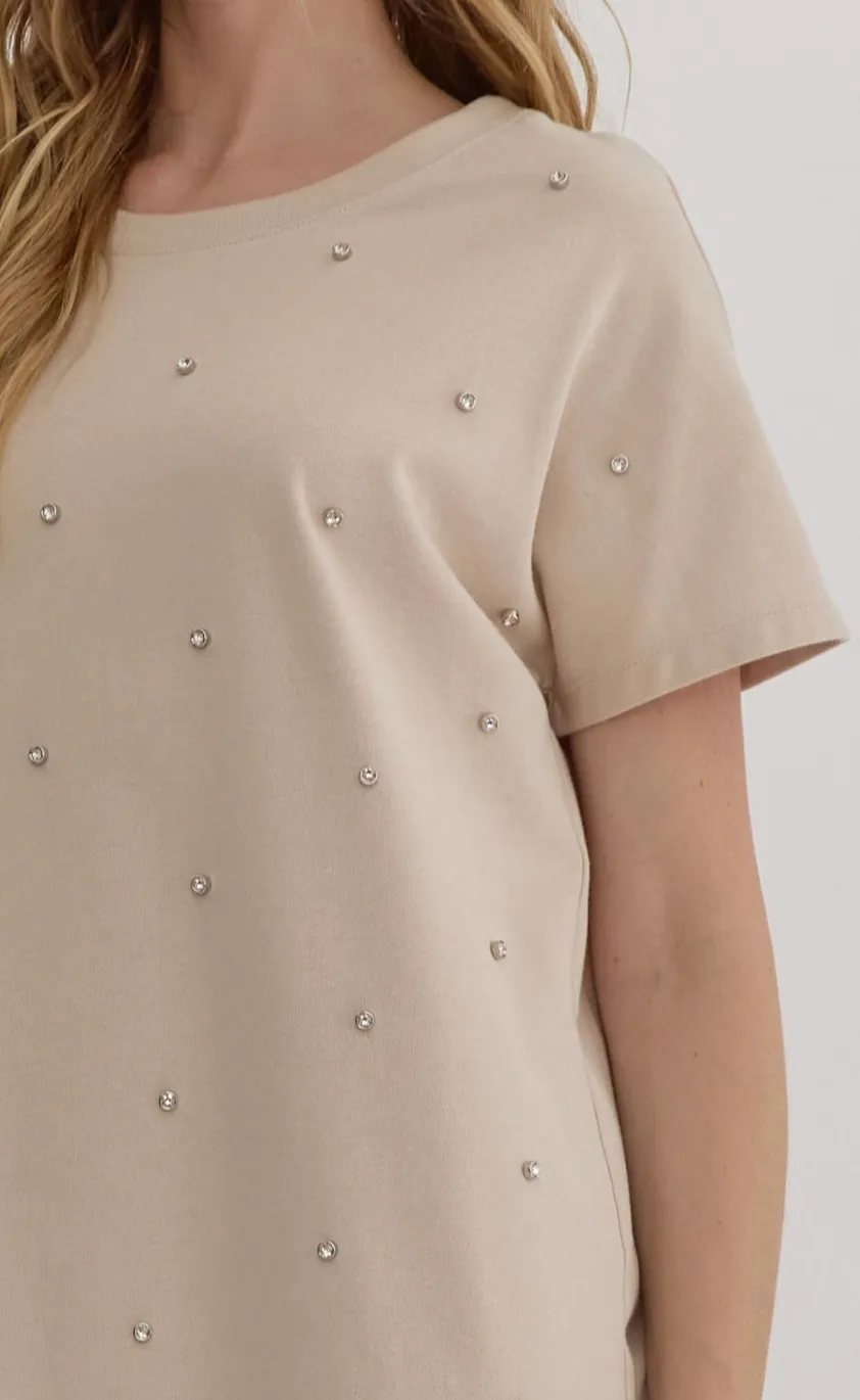 Rhinestone T-shirt Dress