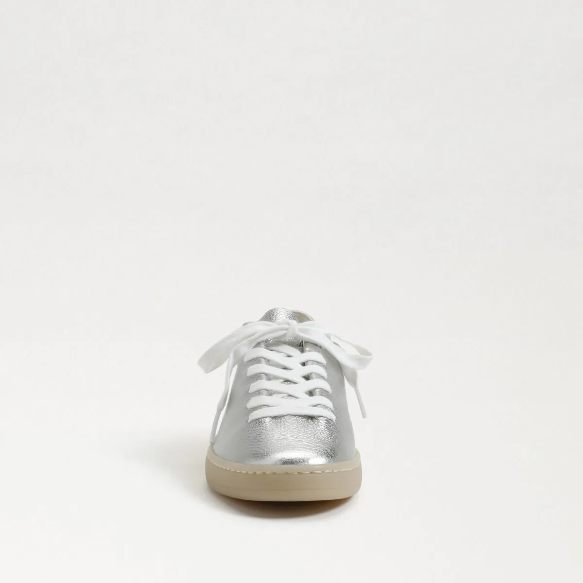 Sam Edelman Jaxon Soft Silver Lace Up Rounded Toe Low Top Fashion Sneakers