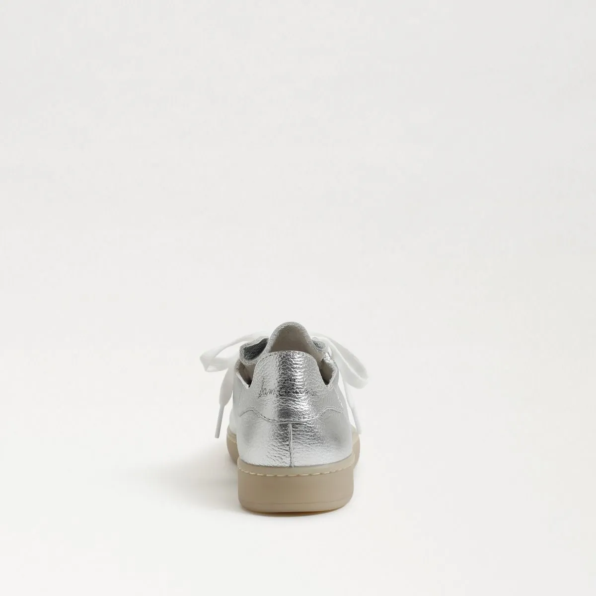 Sam Edelman Jaxon Soft Silver Lace Up Rounded Toe Low Top Fashion Sneakers