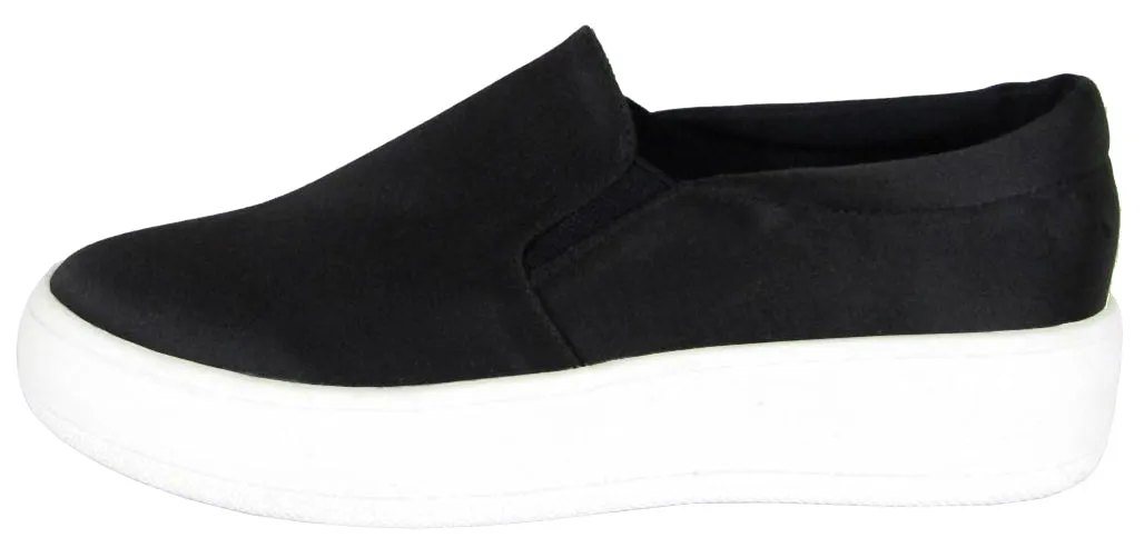 Soda Women's Closed Round Toe Slip-On Platform Flatform Fashion Sneaker