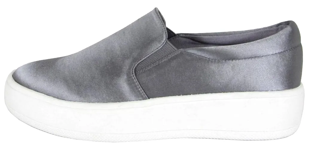 Soda Women's Closed Round Toe Slip-On Platform Flatform Fashion Sneaker