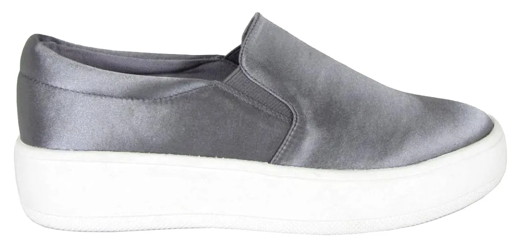 Soda Women's Closed Round Toe Slip-On Platform Flatform Fashion Sneaker