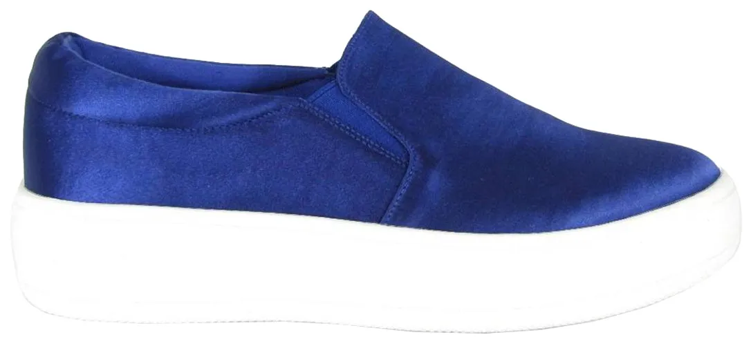 Soda Women's Closed Round Toe Slip-On Platform Flatform Fashion Sneaker