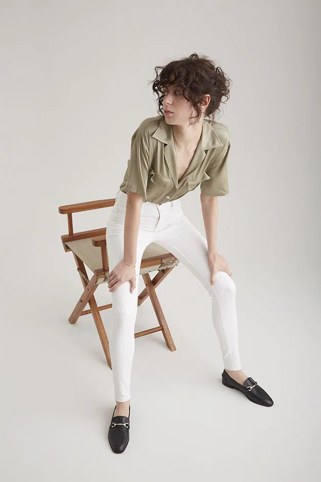 Sophia - High Waist Super Skinny - White